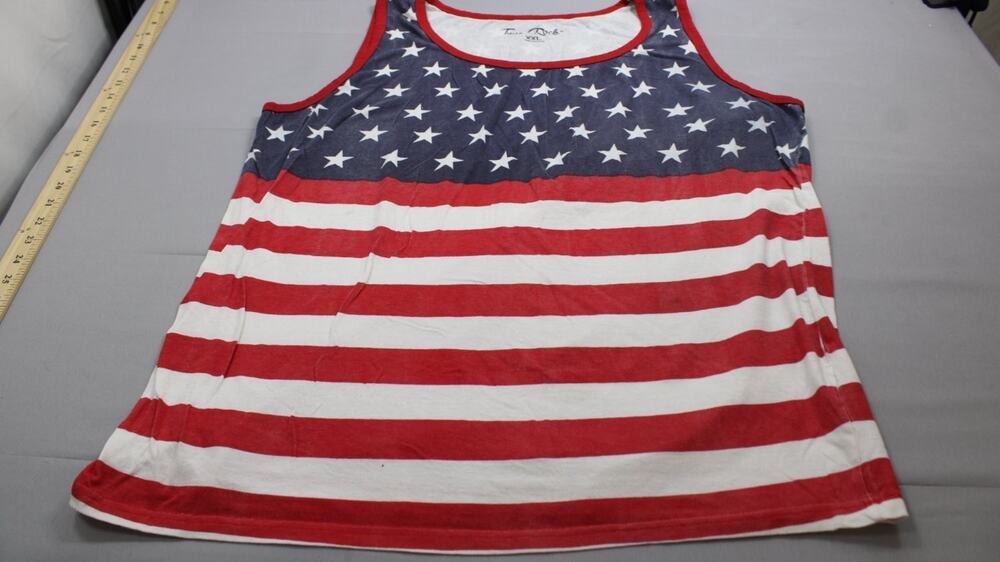True Rock Mens XXL American USA Flag Stars Stripes Tank Top Patriotic 4th of